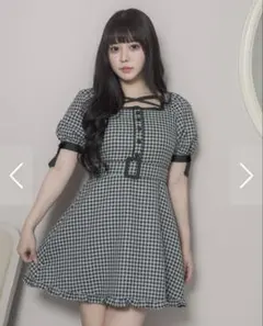Pium 千鳥柄ジャガードベルトミニワンピース