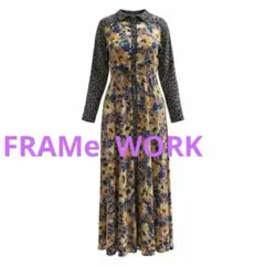 フレームワーク レオパード×花柄 ドッキング マキシワンピース 切替 F