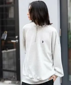 U.S. POLO ASSN. グレー ハーフジップ トレーナー M