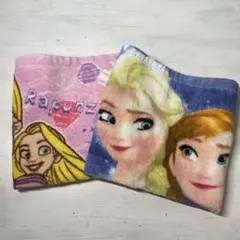 ラプンツェル・エルサ ウォッシュタオル　2枚　中古　ディズニー　プリンセス　綿