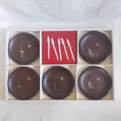 【ほぼ新品未使用】菓子皿 5枚セット 菓子器 銘々皿 丸皿 和菓子切り