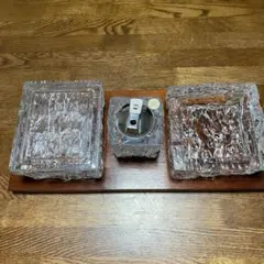 昭和レトロ ホヤ HOYA クリスタルガラス シガレットセット ガラス製 灰皿