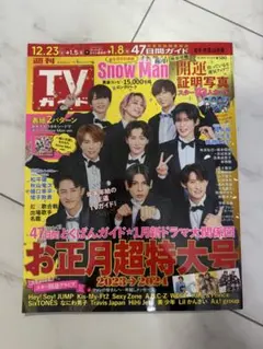 SnowMan 表紙　TVガイド　2023 → 2024 12.29号　証明写真