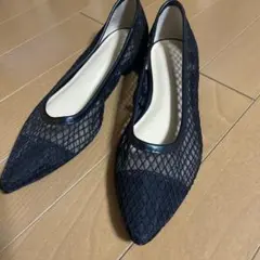 【新品未使用】GU ブラック メッシュ フラットシューズ Mサイズ