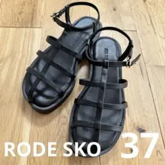 RODESKOロデスコ黒ブラックゴールドサンダル 厚底華奢ストラップ 37のサムネイル