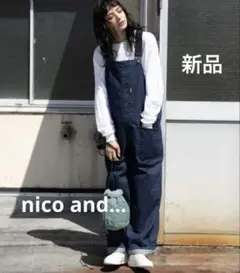 【nico and…】ワイドワークサロペットデニムパンツのサムネイル