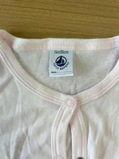 【Petit Bateau】　薄手ピンクカーディガン　24ｍ/86㎝