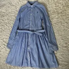 ポロラルフローレン　ストライプ　チュニック　シャツワンピース　ポニー　刺繍150