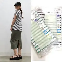 【新品2点】　　コットン　綿　綿100% ボーダー Tシャツ フレンチスリーのサムネイル