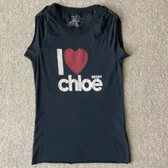 シーバイクロエ I LOVE CHLOE ロゴ タンクトップ ノースリーブ 黒のサムネイル
