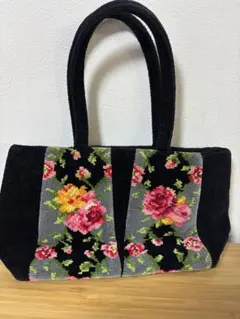 美品✨FEILER 花柄刺繍 ハンドバッグ 中型