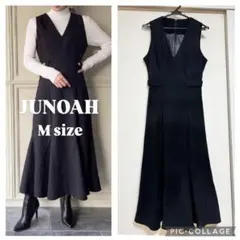 【美品】JUNOAHジャンパースカート Vネックワンピース 上品 M