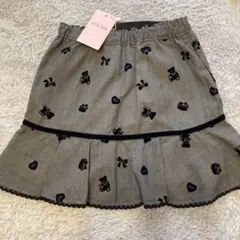 mezzo piano チェック✖️クマハート　マーメイドスカート 120サイズ