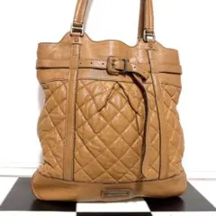 Burberry バーバリー キルティング バッグ トートバッグ ブラック 
