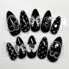 ネイルチップ 現品 ウィッシュコア Y2K シズニルック 星 リボン