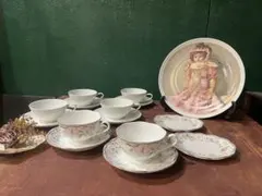 ナルミ カップ&ソーサー 絵皿 デザート皿ノリタケ セット 昭和レトロ