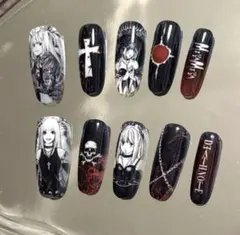 DEATHNOTEネイルチップ量産型y2k痛バンギャコスプレ個性派サブカル地雷系