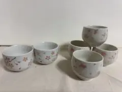 桜の花模様 湯飲み 6個セットで
