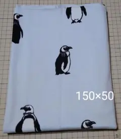 puriri スムースニット ペンギン柄 サックス系　幅×50