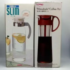 HARIO 冷蔵庫ポットスリム&水出し珈琲ポット 耐熱ガラス製器具 2点セットのサムネイル
