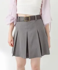 OLIVE des OLIVE／ベルト付きプリーツスカート