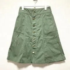 Lee ひざ丈スカート オリーブグリーン　フロントボタンのサムネイル