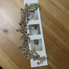 ウェディングヘッドドレス 花とパール