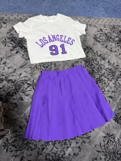 キッズ服 LOS ANGELES 91 Tシャツ スカート セット　150㌢