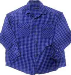 好配色 FADED GLORY チェックネルシャツ 青黒 オンブレ