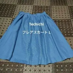Techichi 플레어 스커트 블루 L 사이즈 상태좋음 깨끗한 하늘색 안감 첨부