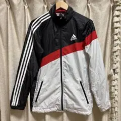adidas ナイロンジャケット 黒/赤/白