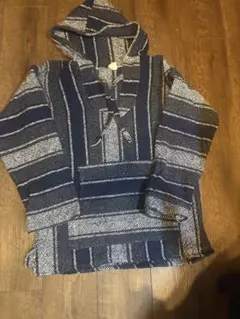 メキシカン フード付きストライプパーカー