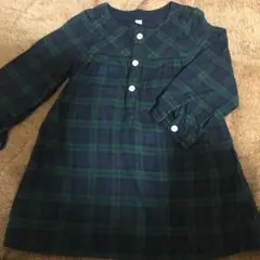 無印良品 チェックネルワンピース 100センチ