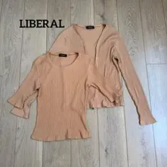 リベラル LIBERAL アンサンブルニット リブ カットソー ベージュのサムネイル