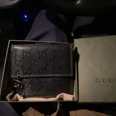 GUCCI ブラックキャンバス 二つ折り財布