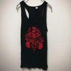 ロックンロール スカル タンクトップ 赤黒