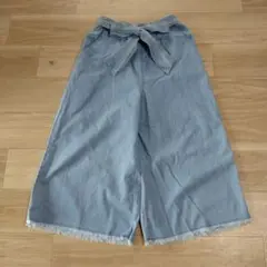 ハニーズ　リボン付きライトブルーガウチョパンツ