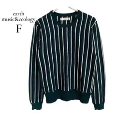 earth music&ecology ストライプニット セーター グリーン F