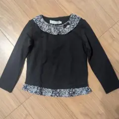 新品タルティーヌエショコラ　星柄　カットソー　フリル　ネイビー　110