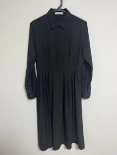 MOUSSY マウジー 黒ワンピース レース袖 膝丈 長袖 サイズ2