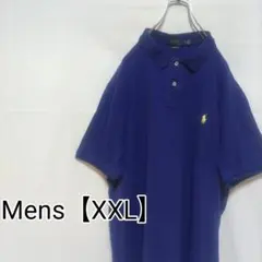 M105【US輸入】ラルフローレン　半袖ポロシャツ【メンズXXL】ブルー