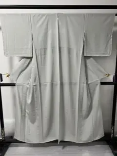 正絹　絽　色無地 着物 紋入り ライトグレー