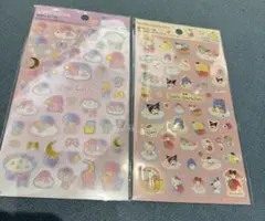 【即日発送】箔押しシール　サンリオキャラクターズA 、リトルツインスターズ