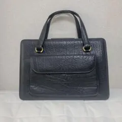 レトロ　型押し　レザーハンドバック