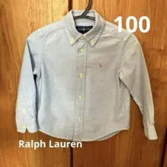 Ralph Lauren 100cm ライトブルーボタンダウン長袖シャツ