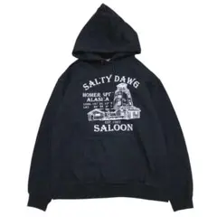 90s Hanes アラスカ 長袖スウェット パーカー ブラック 裏起毛r64