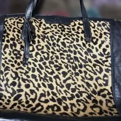 ヒョウ柄レザートートバッグ