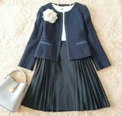アンタイトル　コムサ　スーツ　ツイードジャケット　プリーツスカート　セットアップ