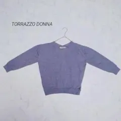 TORRAZZO DONNA 長袖ニット Vネック きれいめ パープル Fのサムネイル