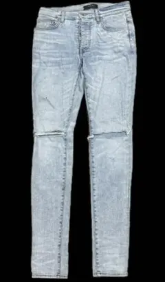 AMIRI スキニーデニム ダメージ加工 ライトブルー - メルカリ